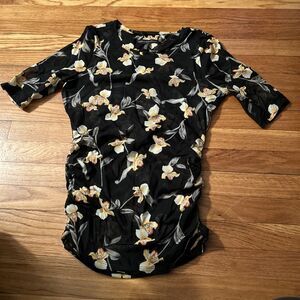 White House Black Market Women S Black Sheer Sleeve Top